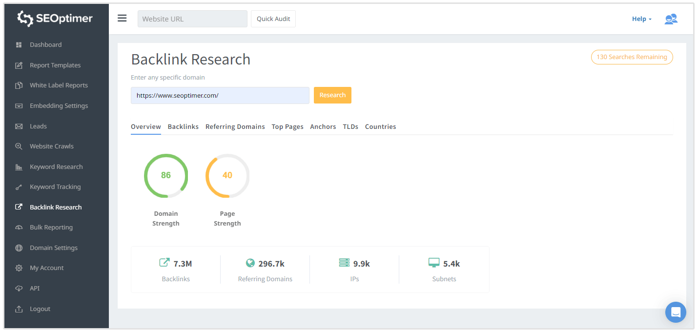 Backlink-Forschungsmodul